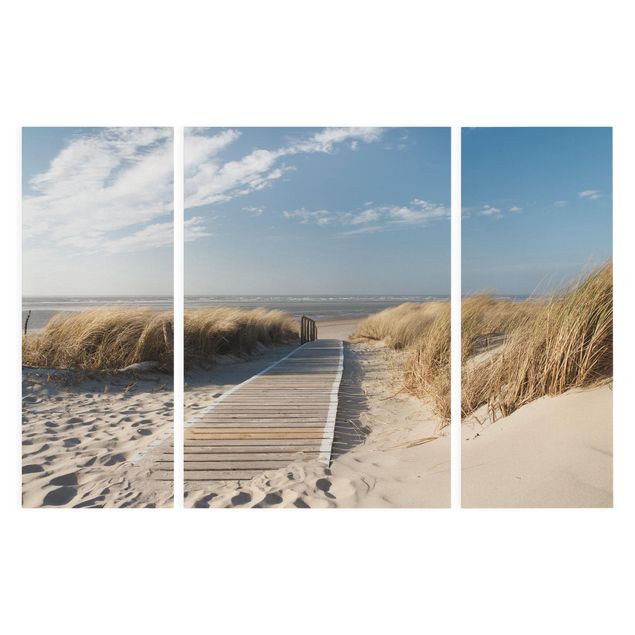 Leinwandbild 3-teilig - Ostsee Strand - Triptychon