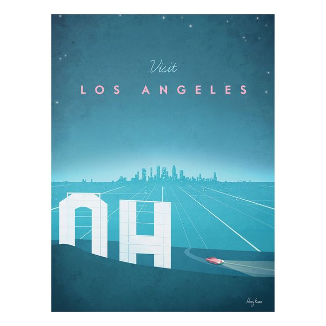 Forex Fine Art Print - Reiseposter - Los Angeles - Hochformat 4:3