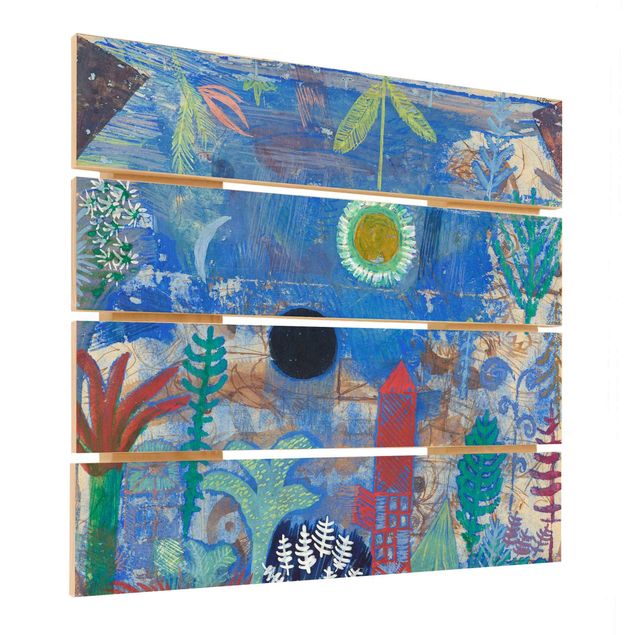 Holzbild - Paul Klee - Versunkene Landschaft - Quadrat 1:1