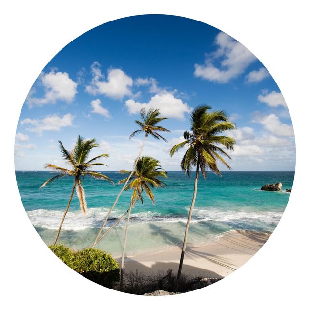 Runde Tapete selbstklebend - Beach of Barbados