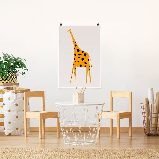 Poster - Gelbe Giraffe - Hochformat 3:2