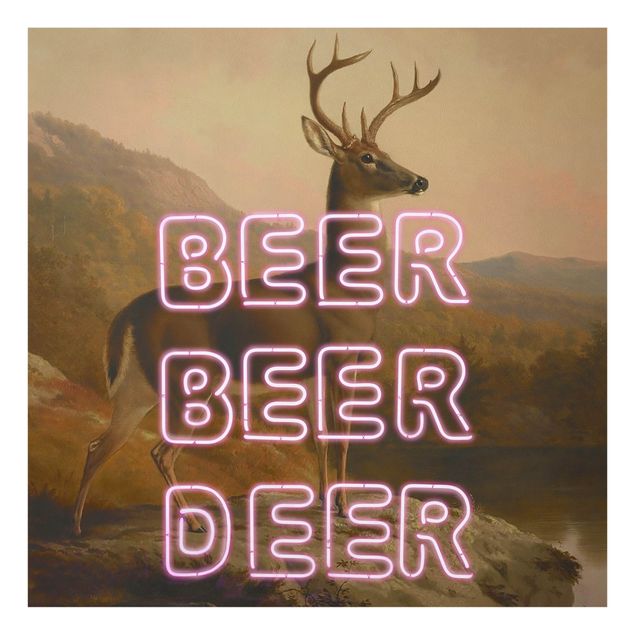 Glasbild - Beer Beer Deer - Quadrat 1:1