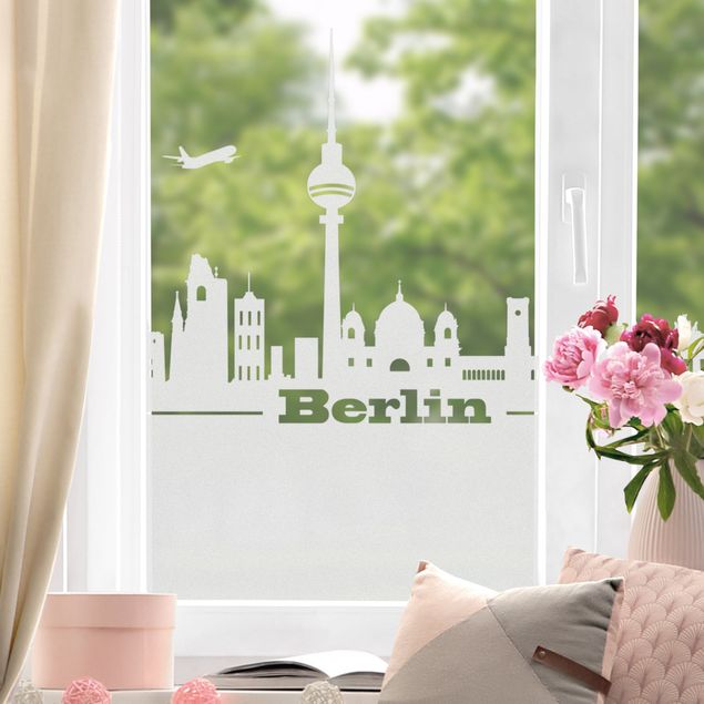 Sichtschutzfolie Berlin Skyline Bordüre