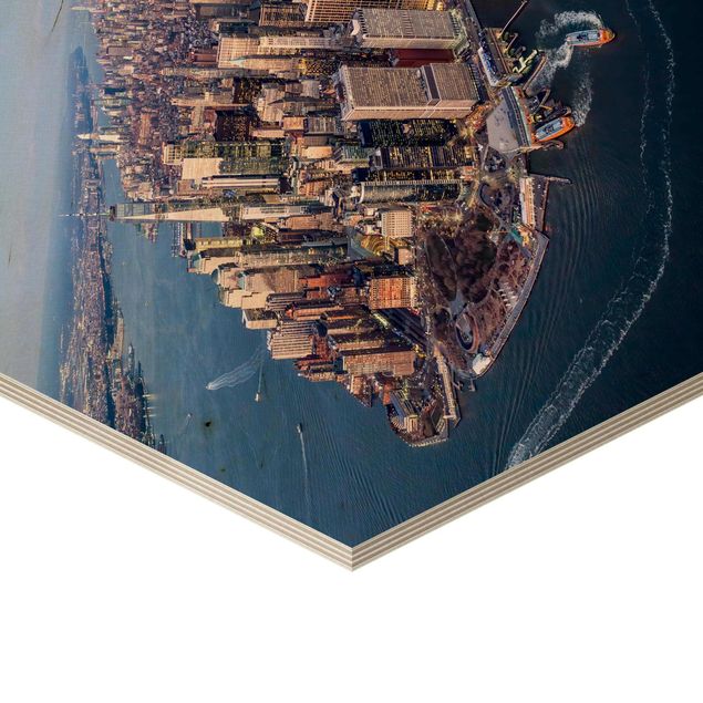 Hexagon Bild Holz - Big City Life