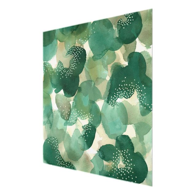 Glasbild - Blätterdach - Quadrat