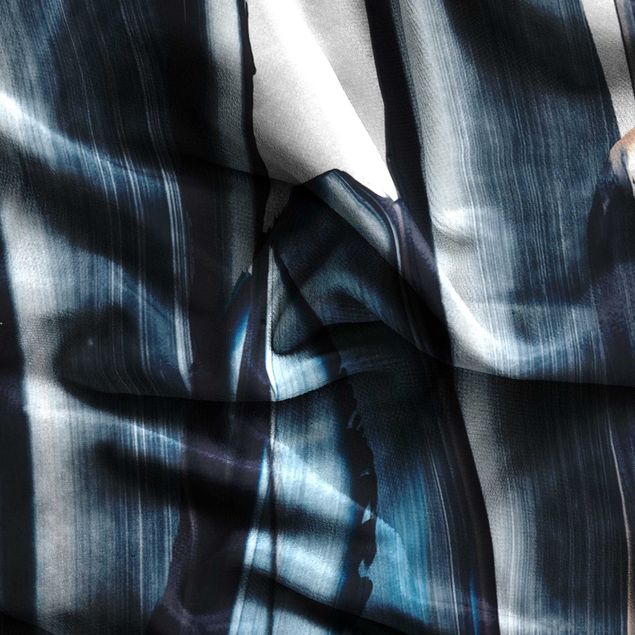 Vorhang Muster Blau und Beige Streifen