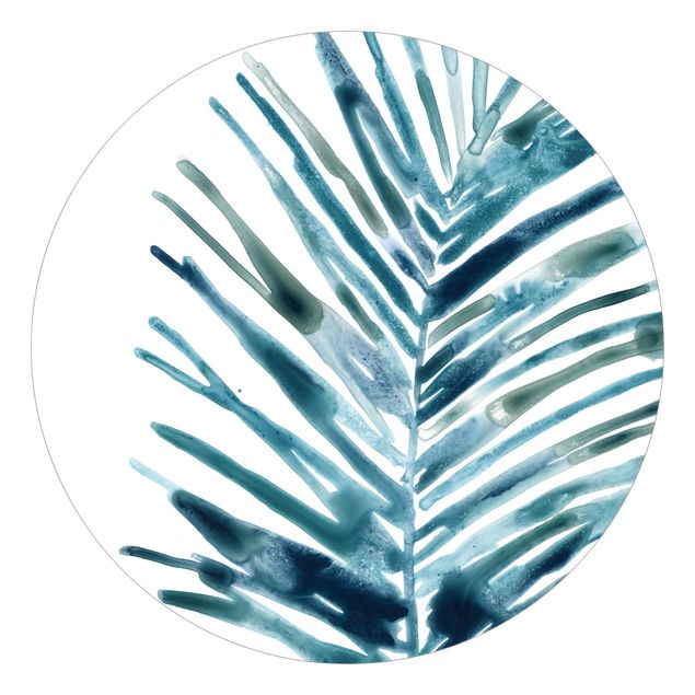 Runde Tapete selbstklebend - Blaues tropisches Juwel II