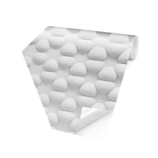 Hexagon Mustertapete selbstklebend - Blütenmuster in 3D