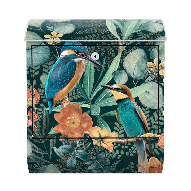 Briefkasten - Blumenparadies Eisvogel und Kolibri