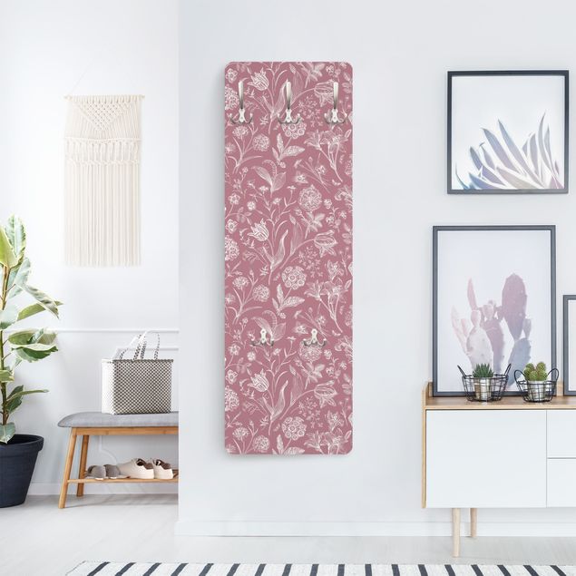Garderobe - Blumentanz auf Altrosa