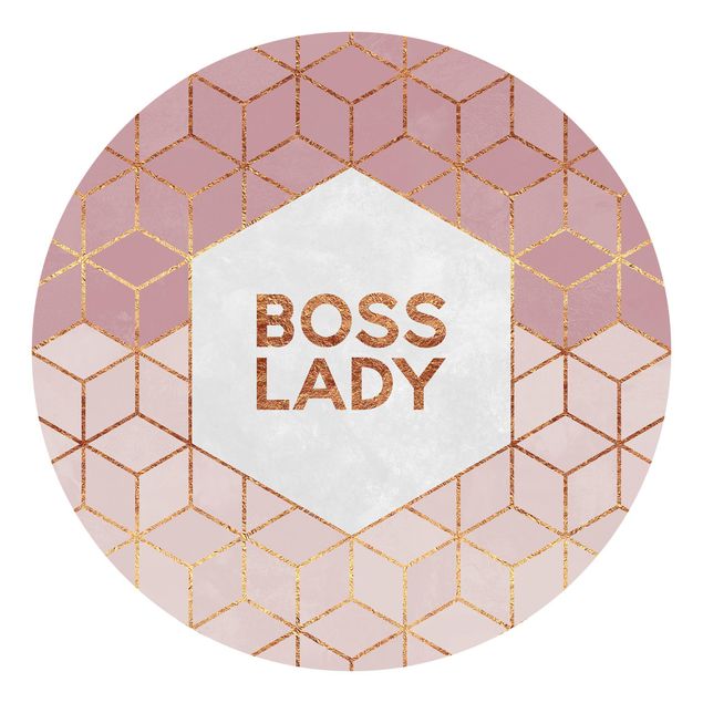 Runde Tapete selbstklebend - Boss Lady Sechsecke Rosa