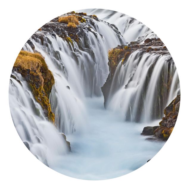 Runde Tapete selbstklebend - Brúarfoss Wasserfall in Island
