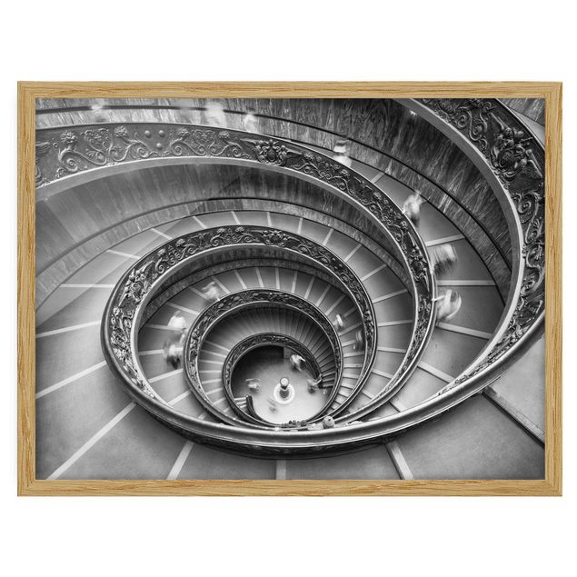 Bild mit Rahmen - Bramante Treppe - Querformat