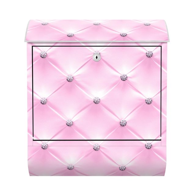 Briefkasten - Diamant Rosa Luxus - Briefkasten mit Zeitungsrolle