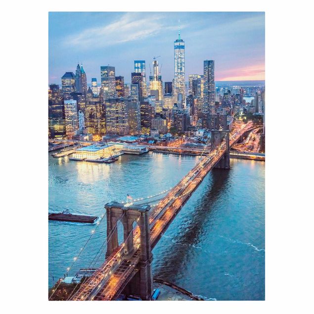 Leinwandbild - Brooklyn Bridge New York - Hochformat 3:4