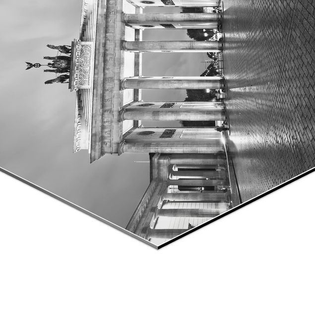 Hexagon Bild Alu-Dibond - Erleuchtetes Brandenburger Tor II