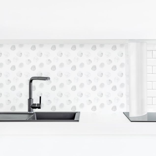 Küchenrückwand - Aquarell Punkte Grau