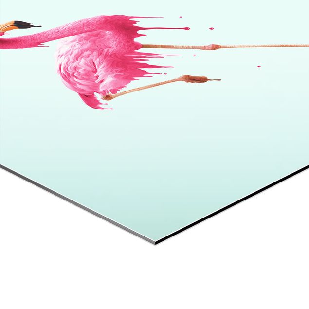 Hexagon Bild Alu-Dibond 3-teilig - Jonas Loose - Flamingo Set
