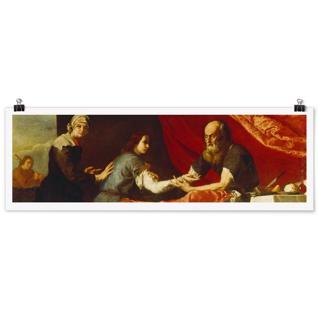 Poster - Jusepe de Ribera - Isaac und Jakob - Panorama Querformat