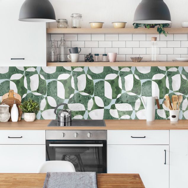 Küchenrückwand - Lebende Steine Muster in Grün