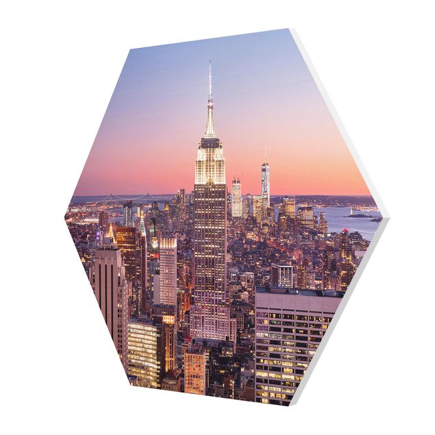 Hexagon Bild Forex - Sonnenuntergang Manhattan New York City