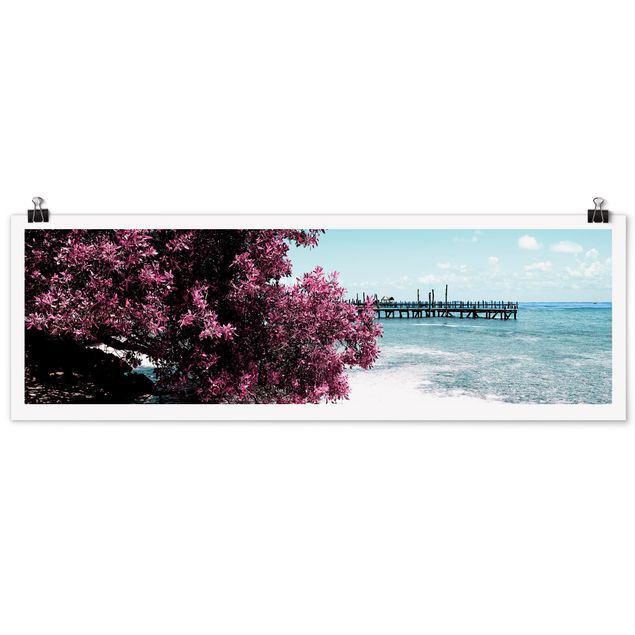 Poster - Paradies Strand Isla Mujeres - Panorama Querformat