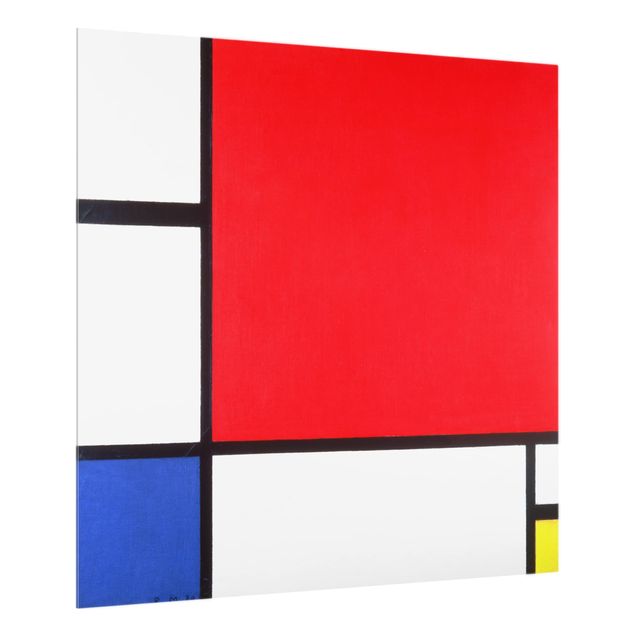 Glas Spritzschutz - Piet Mondrian - Komposition Rot Blau Gelb - Quadrat - 1:1