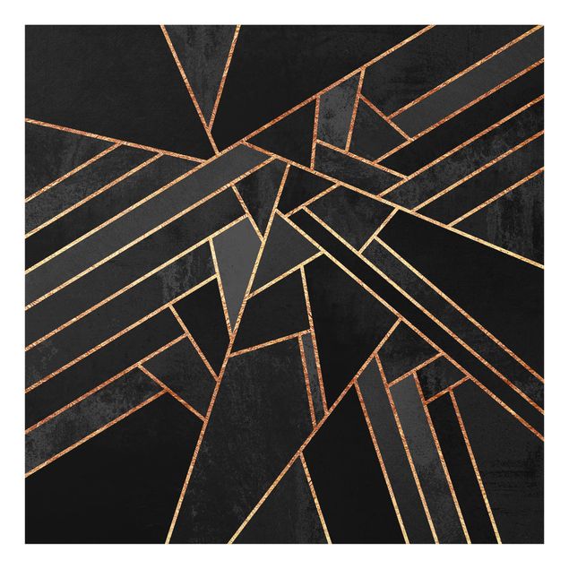 Glas Spritzschutz - Schwarze Dreiecke Gold - Quadrat - 1:1