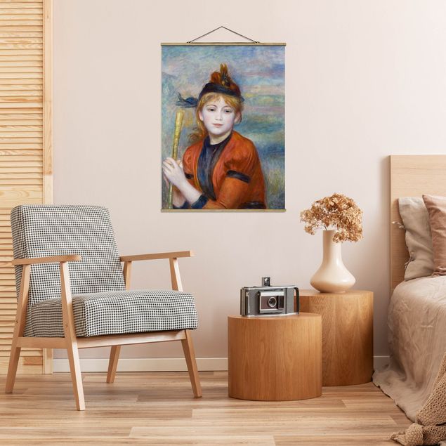 Stoffbild mit Posterleisten - Auguste Renoir - Die Spaziergängerin - Hochformat 3:4