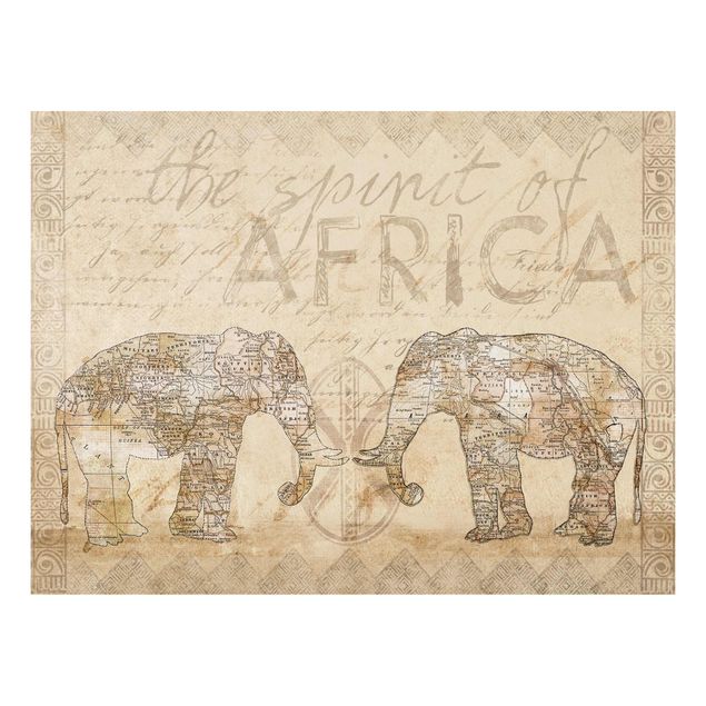 Forex Fine Art Print - Vintage Collage - Spirit of Africa - Querformat 3:4