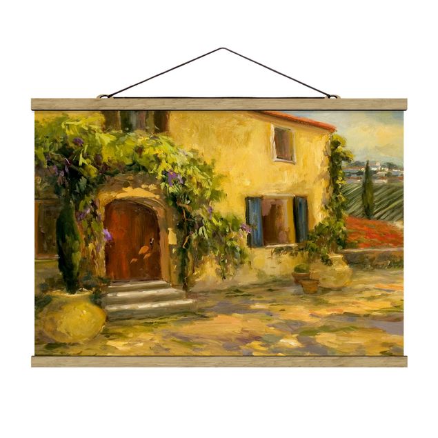 Stoffbild mit Posterleisten - Italienische Landschaft - Toskana - Querformat 3:2