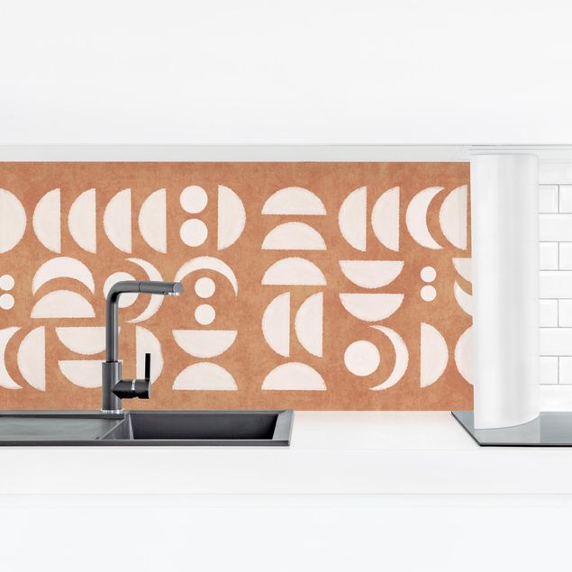Küchenrückwand - Abstrakte Monde terracotta