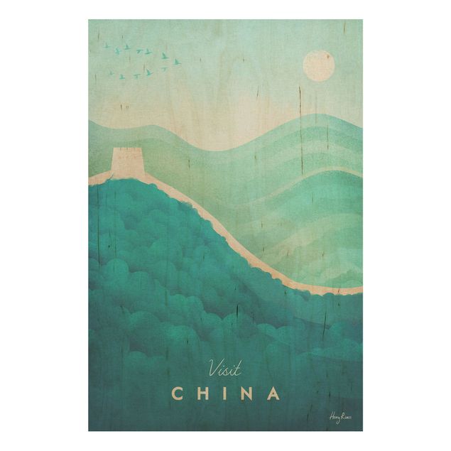 Holzbild - Reiseposter - China - Hochformat 3:2