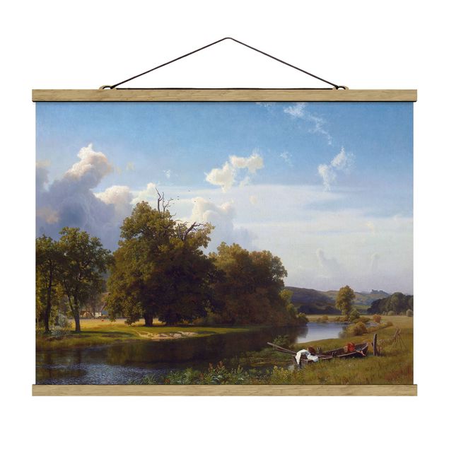 Stoffbild mit Posterleisten - Albert Bierstadt - Flusslandschaft - Querformat 4:3