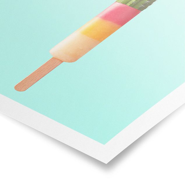 Poster - Jonas Loose - Eis mit Kaktus - Quadrat 1:1
