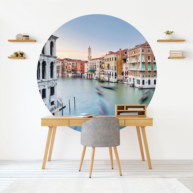 Runde Tapete selbstklebend - Canale Grande Blick von der Rialtobrücke Venedig