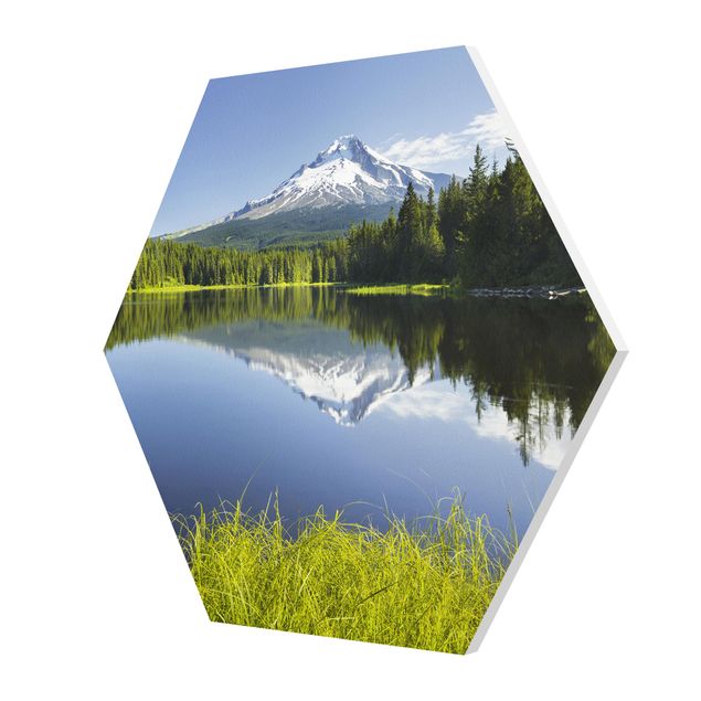 Hexagon Bild Forex - Vulkan mit Wasserspiegelung