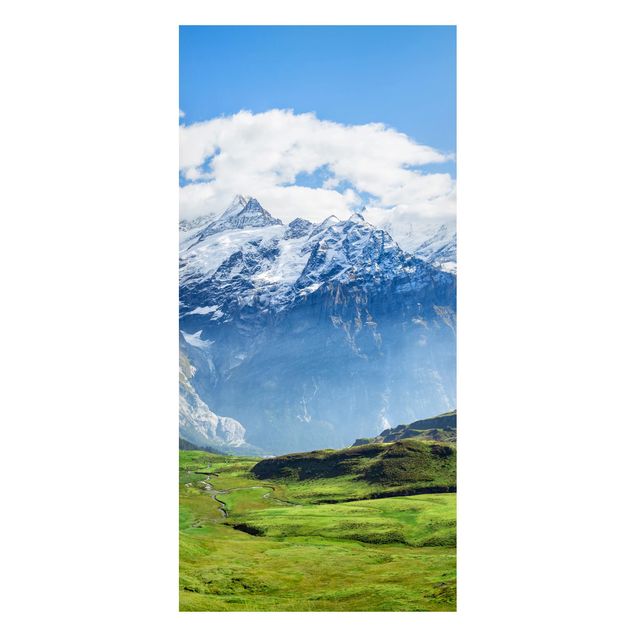 Magnettafel - Schweizer Alpenpanorama - Panorama Hochformat