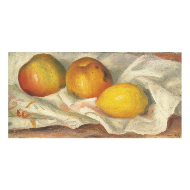Spritzschutz Glas - Auguste Renoir - Äpfel und Zitrone - Querformat - 2:1