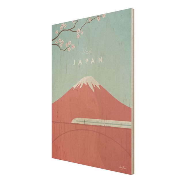 Holzbild - Reiseposter - Japan - Hochformat 4:3