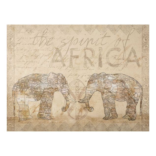 Aluminium Print gebürstet - Vintage Collage - Spirit of Africa - Querformat 3:4