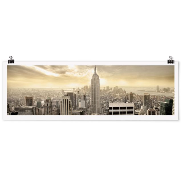 Poster - Manhattan Dawn - Panorama Querformat