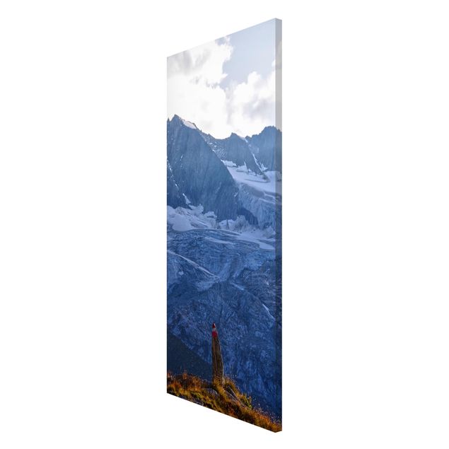 Magnettafel - Wegmarkierung in den Alpen - Panorama Hochformat