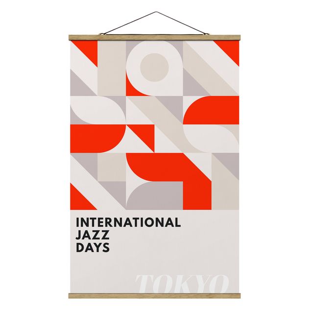 Stoffbild mit Posterleisten - Jazz Days Tokyo - Hochformat 2:3