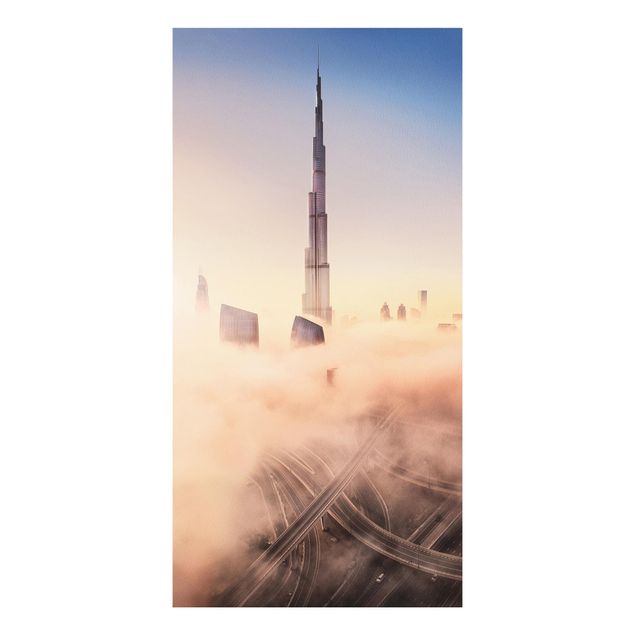 Forex Fine Art Print - Himmlische Skyline von Dubai - Hochformat 2:1
