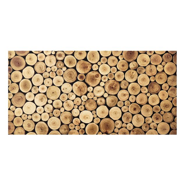 Spritzschutz Glas - Homey Firewood - Querformat - 2:1