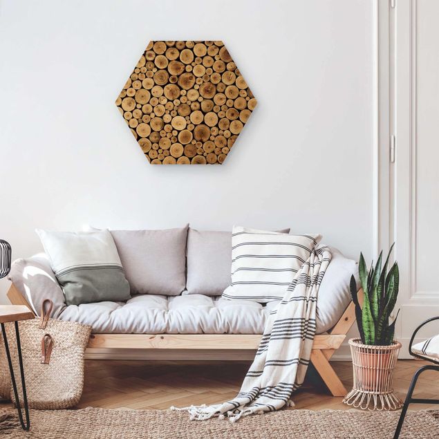 Hexagon Bild Holz - Homey Firewood