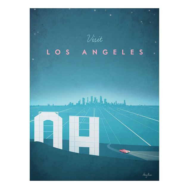 Aluminium Print - Reiseposter - Los Angeles - Hochformat 4:3