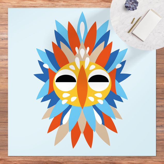 Moderne Teppiche Collage Ethno Maske - Papagei