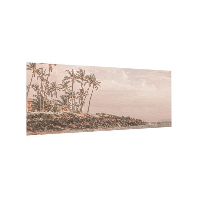 Spritzschutz Glas - Aloha Hawaii Strand - Panorama 5:2